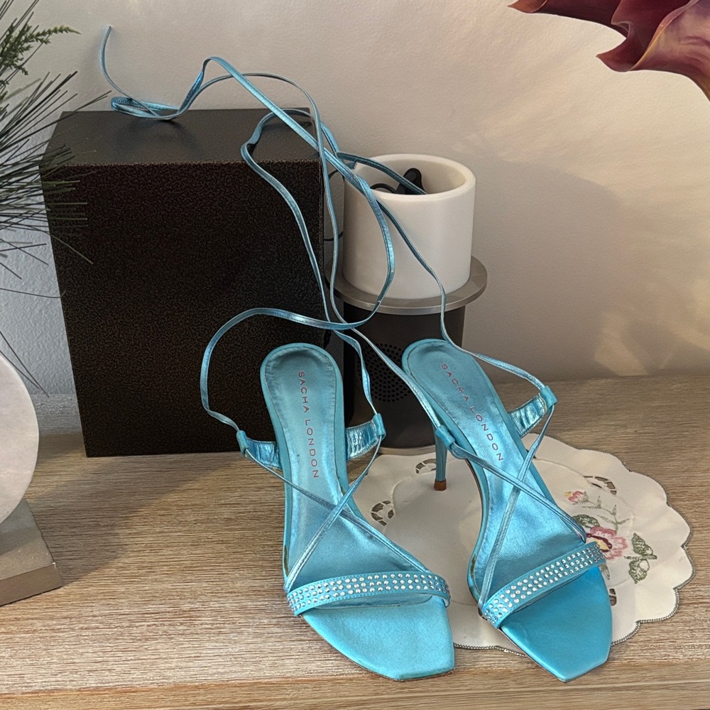 Sacha London Turquoise Strappy Heels